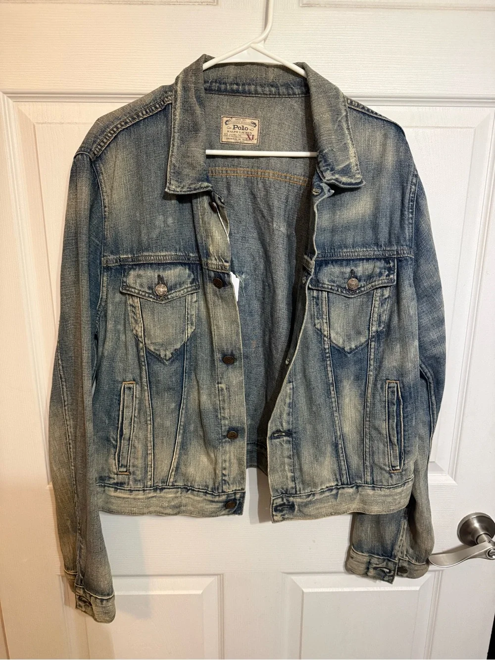Woman’s Ralph Lauren Polo Denim Jacket - Light Blue Washed Distressed - Picture 1 of 7